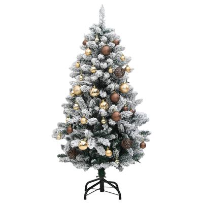 vidaXL Artificial Hinged Christmas Tree 150 LEDs & Ball Set 150 cm