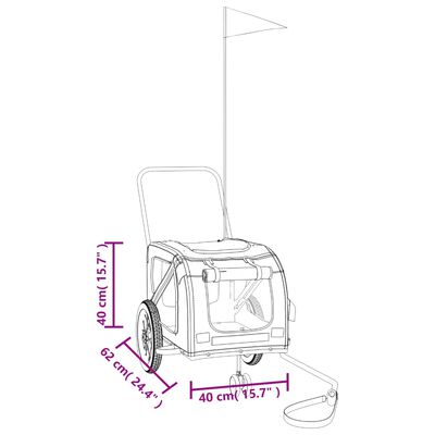 vidaXL Pet Bike Trailer Yellow and Black Oxford Fabric and Iron