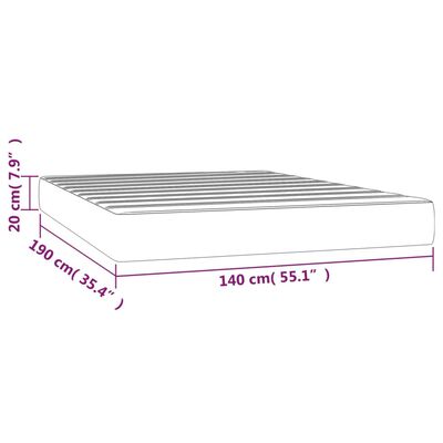 vidaXL Pocket Spring Bed Mattress Dark Brown 140x190x20 cm Fabric