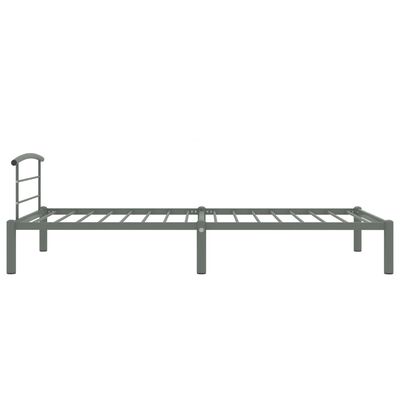 vidaXL Bed Frame without Mattress Grey Metal 100x200 cm