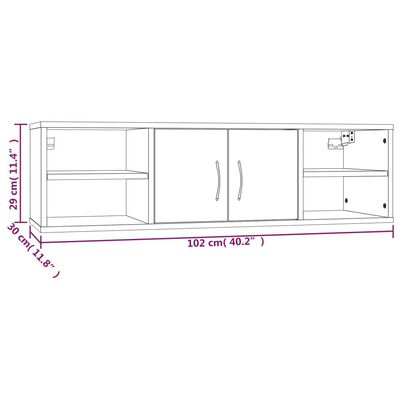 vidaXL Wall Shelf Brown Oak 102x30x29 cm Engineered Wood