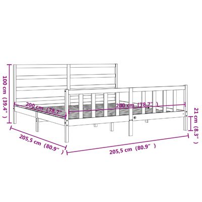 vidaXL Bed Frame without Mattress Honey Brown 200x200 cm Solid Wood Pine