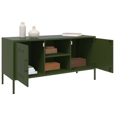 vidaXL TV Cabinet Olive Green 100.5x39x50.5 cm Steel