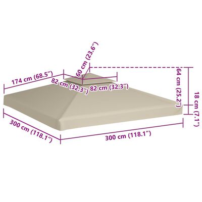 vidaXL Gazebo Cover Canopy Replacement 310 g / m² Green 3 x 3 m