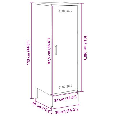 vidaXL Highboard Pink 36x39x113 cm Steel