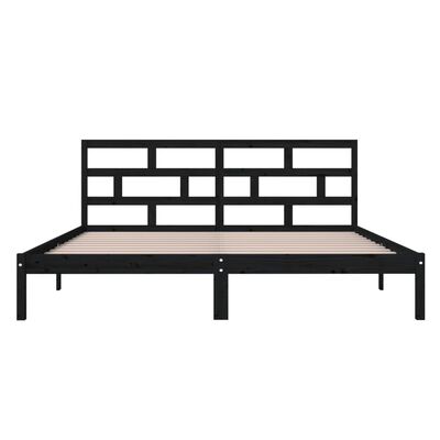 vidaXL Bed Frame without Mattress Black Double Solid Wood