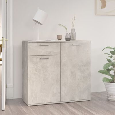 vidaXL Sideboard Concrete Grey 80x36x75 cm Engineered Wood