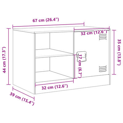 vidaXL TV Cabinet Mustard Yellow 67x39x44 cm Steel