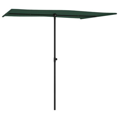 vidaXL Garden Parasol with Aluminium Pole 2x1.5 m Green