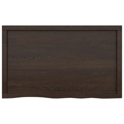 vidaXL Bathroom Countertop Dark Brown 100x60x(2-6) cm Treated Solid Wood