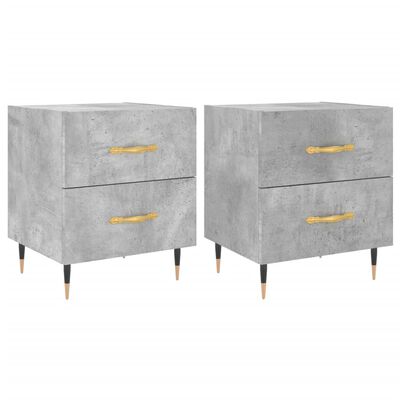 vidaXL Bedside Cabinets 2 pcs Concrete Grey 40x35x47.5 cm Engineered Wood