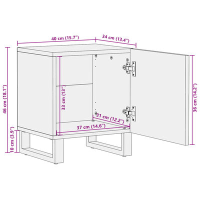 vidaXL Bedside Cabinets 2 pcs 40x34x46 cm Solid Wood Mango