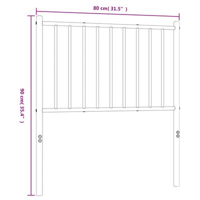 vidaXL Metal Headboard Black 75 cm