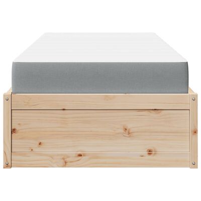 vidaXL Bed with Mattress 90x190 cm Single Solid Wood Pine