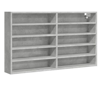 vidaXL Vitrine Cabinet Concrete Grey 100x15x58 cm Engineered Wood