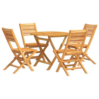 vidaXL 5 Piece Garden Dining Set Solid Wood Teak