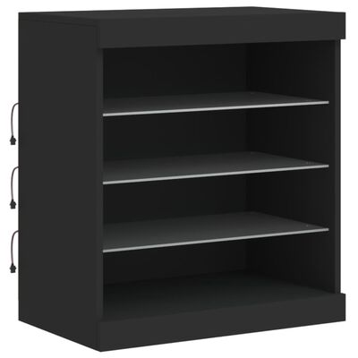 vidaXL Sideboard with LED Lights Black 60.5x37x67 cm