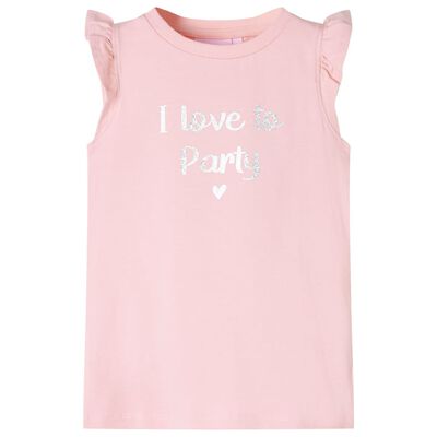 Kids' T-shirt with Ruffle Sleeves Light Pink 140