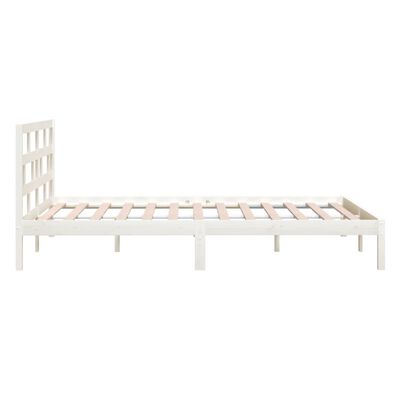 vidaXL Bed Frame without Mattress White Solid Wood 120x200 cm (810013+814185)