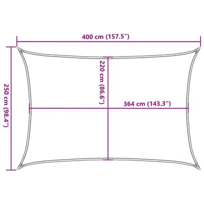 vidaXL Sun Shade Sail Sand 4x2.5 m 100% Polyester Oxford