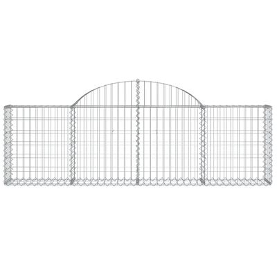 vidaXL Arched Gabion Baskets 5 pcs 200x30x60/80 cm Galvanised Iron