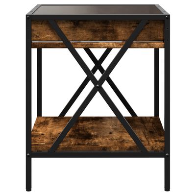 vidaXL Coffee Table with Infinity LED Smoked Oak 40x40x49 cm