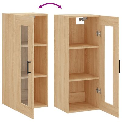 vidaXL Wall Mounted Cabinet Sonoma Oak 34.5x34x90 cm