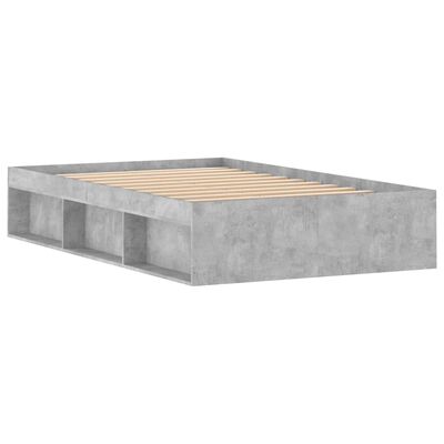 vidaXL Bed Frame without Mattress Concrete Grey 120x190 cm Small Double