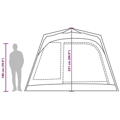 vidaXL Family Tent Cabin 7-Person Blue Quick Release