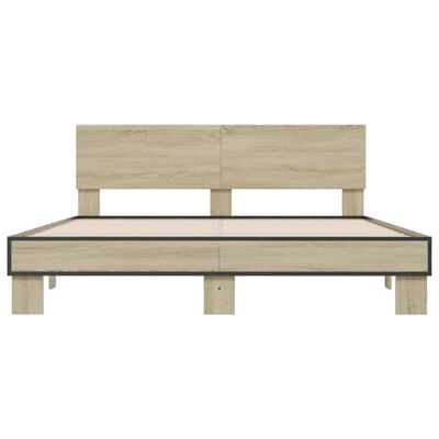 vidaXL Bed Frame without Mattress Sonoma Oak 150x200 cm King Size