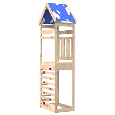 vidaXL Play Tower with Rockwall 85x52.5x265 cm Solid Wood Pine