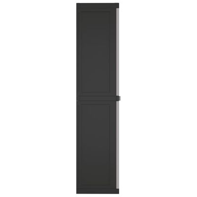 vidaXL Outdoor Storage Cabinet Grey and Black 65x37x165 cm PP