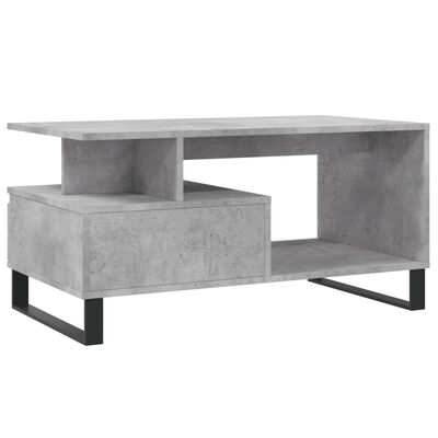 vidaXL Coffee Table Concrete Grey 90x49x45 cm Engineered Wood