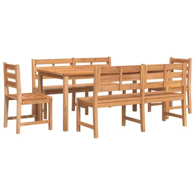 vidaXL 5 Piece Garden Dining Set Solid Wood Teak