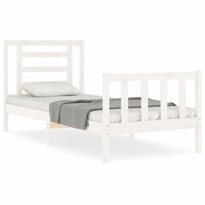 vidaXL Bed Frame without Mattress White 100x200 cm Solid Wood Pine