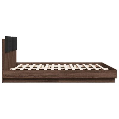 vidaXL Bed Frame without Mattress Brown Oak 180x200 cm Super King