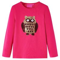 Kids' T-shirt with Long Sleeves Bright Pink 92