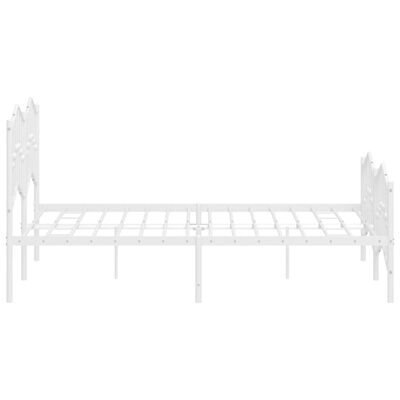 vidaXL Metal Bed Frame without Mattress with Footboard White 135x190 cm Double