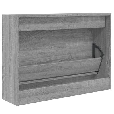 vidaXL Shoe Cabinet Grey Sonoma 80x21x57 cm Engineered Wood