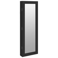 vidaXL Mirror Jewellery Cabinet Wall Mounted Black 30x8.5x90 cm