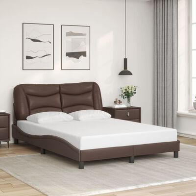 vidaXL Bed Frame with LED without Mattress Brown 120x200 cm