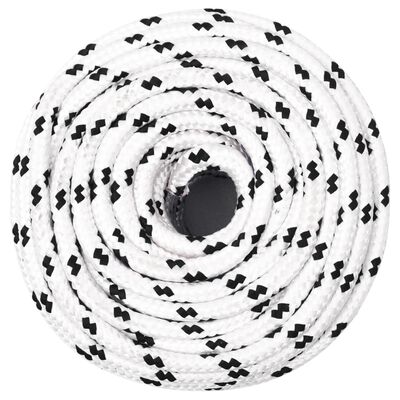 vidaXL Braided Boat Rope White 8 mmx100 m Polyester