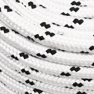 vidaXL Braided Boat Rope White 14 mmx100 m Polyester