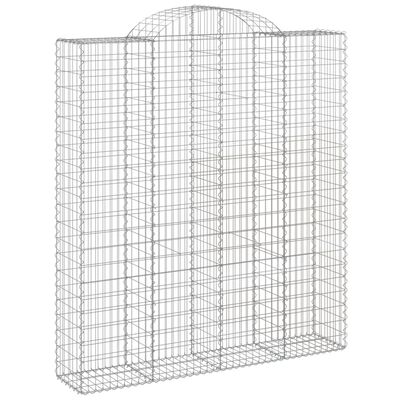 vidaXL Arched Gabion Baskets 3 pcs 200x50x220/240 cm Galvanised Iron