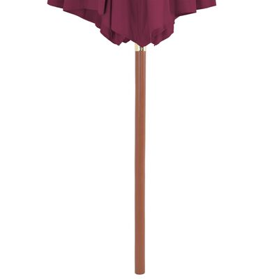 vidaXL Garden Parasol with Wooden Pole 300 cm Bordeaux Red