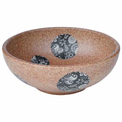 vidaXL Countertop Basin Brown and Blue Round Φ41x14 cm Ceramic