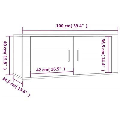 vidaXL 3 Piece TV Cabinet Set Smoked Oak Engineered Wood