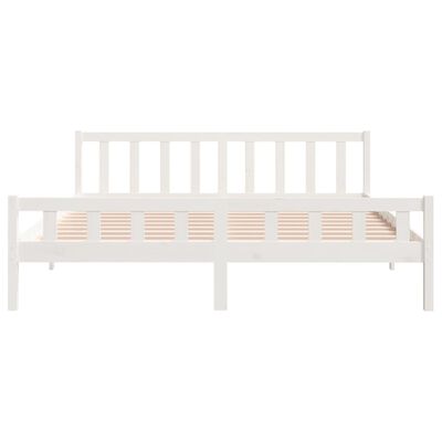 vidaXL Bed Frame without Mattress White Solid Wood Super King