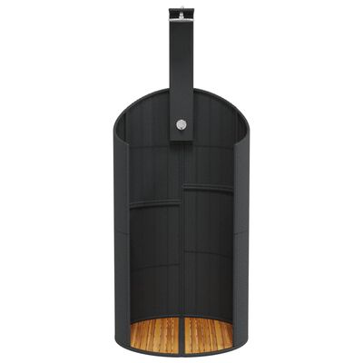 vidaXL Outdoor Shower Black 100x100x241.5 cm Poly Rattan and Acacia Wood