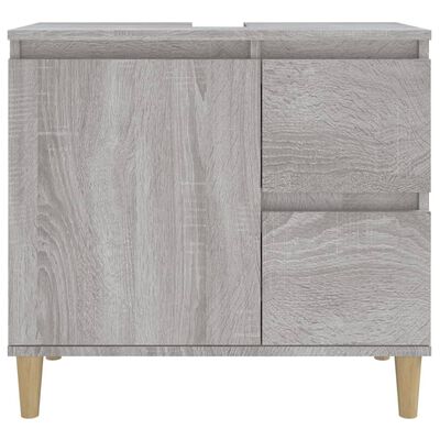 vidaXL Bathroom Cabinet Grey Sonoma 65x33x60 cm Engineered Wood